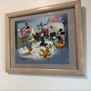 Framed Disney Animation Art Print sericel fab 5 Mickey Minnie Pluto goofy donald